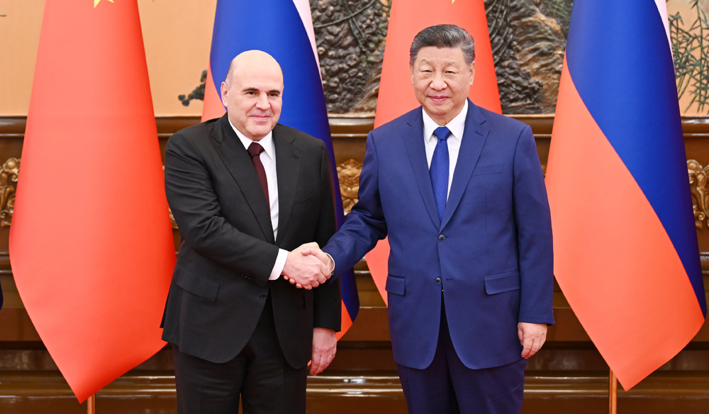 習近平會見俄羅斯總理米舒斯京