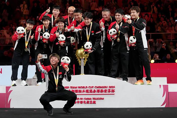 國(guó)際乒聯(lián)混團(tuán)世界杯：中國(guó)隊(duì)?wèi)?zhàn)勝日本隊(duì)奪冠